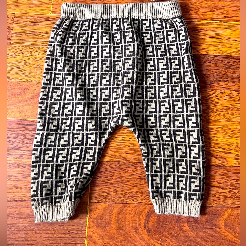 Baby Fendi cotton and cashmere pants.
